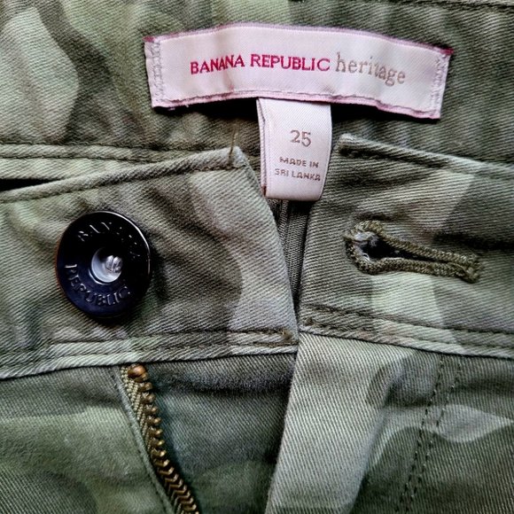 Banana Republic heritage Green Camoflauge Jeans, Size 25 - Picture 7 of 8